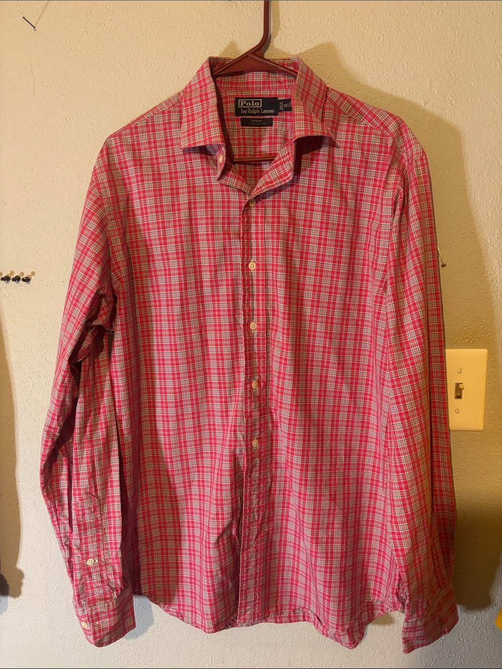 Ralph Lauren Red Plaid Casual Button-Down Shirt